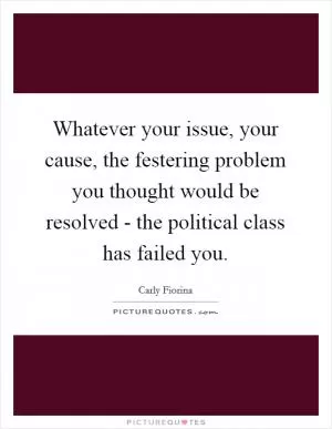 Whatever your issue, your cause, the festering problem you thought would be resolved - the political class has failed you Picture Quote #1