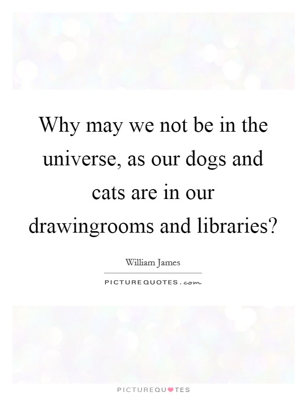 Why may we not be in the universe, as our dogs and cats are in our drawingrooms and libraries? Picture Quote #1