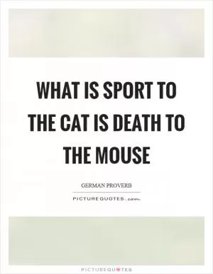 What is sport to the cat is death to the mouse Picture Quote #1