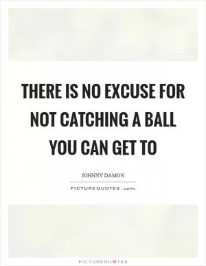 There is no excuse for not catching a ball you can get to Picture Quote #1
