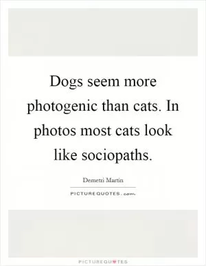 Dogs seem more photogenic than cats. In photos most cats look like sociopaths Picture Quote #1