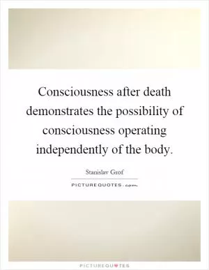 Consciousness after death demonstrates the possibility of consciousness operating independently of the body Picture Quote #1