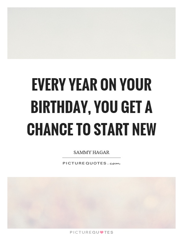 Every year on your birthday, you get a chance to start new Picture Quote #1