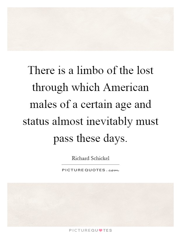 There is a limbo of the lost through which American males of a certain age and status almost inevitably must pass these days. Picture Quote #1