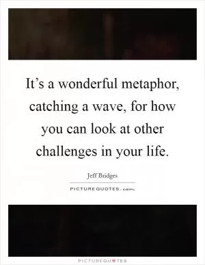 It’s a wonderful metaphor, catching a wave, for how you can look at other challenges in your life Picture Quote #1