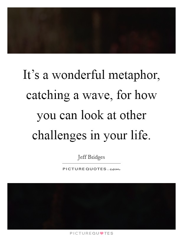 It's a wonderful metaphor, catching a wave, for how you can look at other challenges in your life. Picture Quote #1