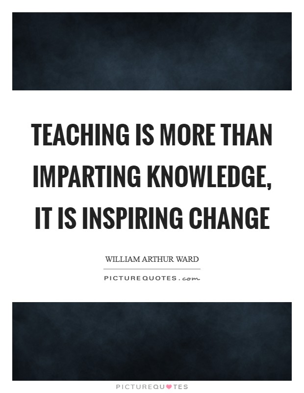 Teaching is more than imparting knowledge, it is inspiring change Picture Quote #1