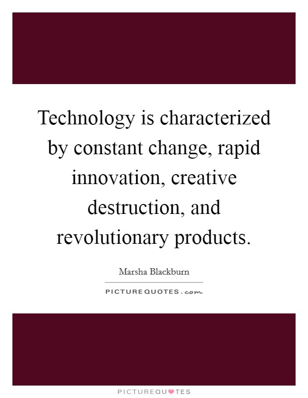 Technology is characterized by constant change, rapid innovation, creative destruction, and revolutionary products Picture Quote #1