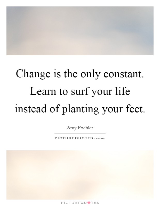 Change is the only constant. Learn to surf your life instead of planting your feet Picture Quote #1