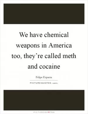 We have chemical weapons in America too, they’re called meth and cocaine Picture Quote #1