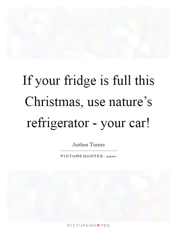 If your fridge is full this Christmas, use nature's refrigerator - your car! Picture Quote #1