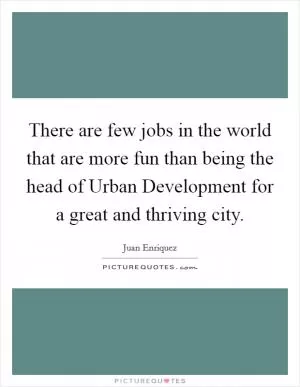 There are few jobs in the world that are more fun than being the head of Urban Development for a great and thriving city Picture Quote #1