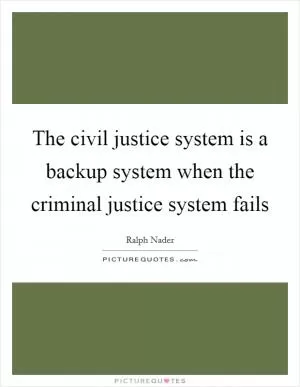 The civil justice system is a backup system when the criminal justice system fails Picture Quote #1