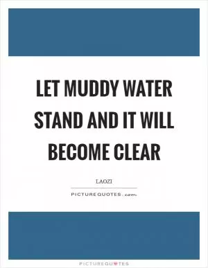 Let muddy water stand and it will become clear Picture Quote #1