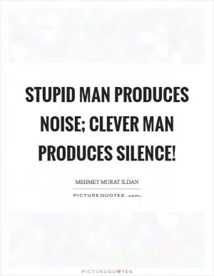 Stupid man produces noise; clever man produces silence! Picture Quote #1