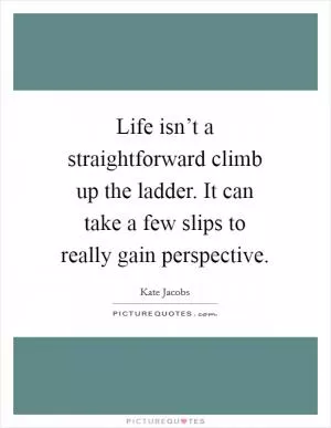 Life isn’t a straightforward climb up the ladder. It can take a few slips to really gain perspective Picture Quote #1