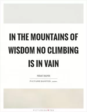 In the mountains of wisdom no climbing is in vain Picture Quote #1