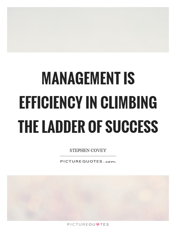 Management is efficiency in climbing the ladder of success Picture Quote #1