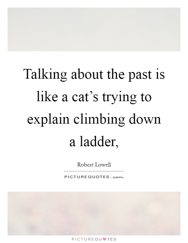 Talking about the past is like a cat's trying to explain climbing down a ladder, Picture Quote #1