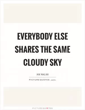 Everybody else shares the same cloudy sky Picture Quote #1