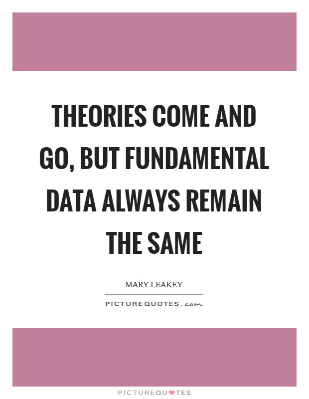 Theories come and go, but fundamental data always remain the same Picture Quote #1