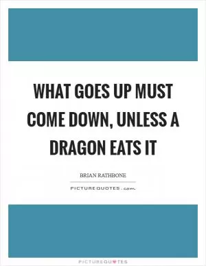 What goes up must come down, unless a dragon eats it Picture Quote #1