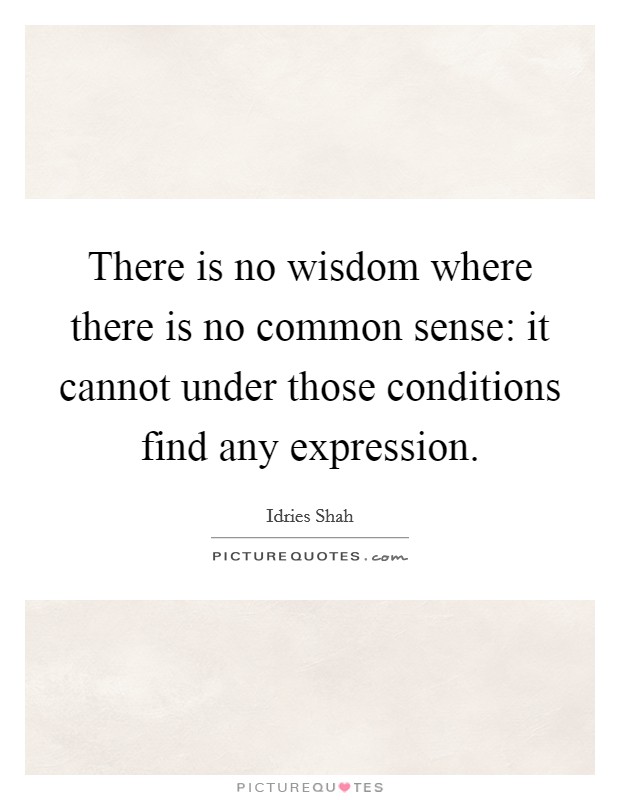 There is no wisdom where there is no common sense: it cannot under those conditions find any expression. Picture Quote #1