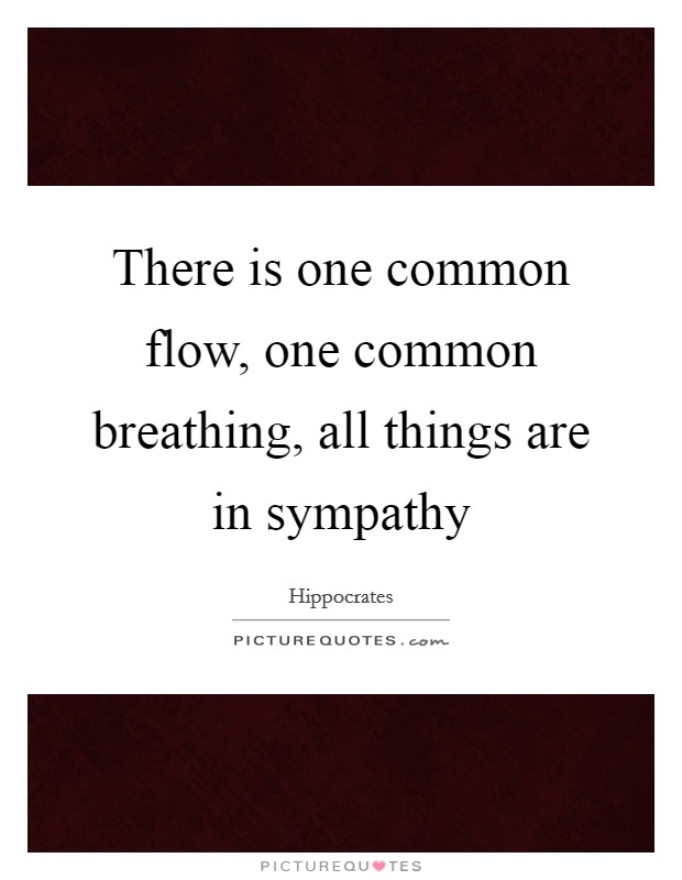 There is one common flow, one common breathing, all things are in sympathy Picture Quote #1