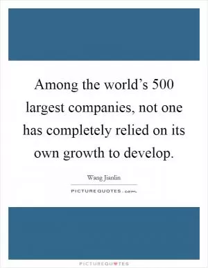 Among the world’s 500 largest companies, not one has completely relied on its own growth to develop Picture Quote #1