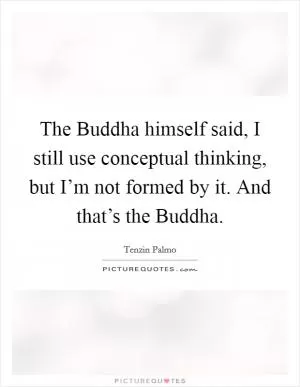 The Buddha himself said, I still use conceptual thinking, but I’m not formed by it. And that’s the Buddha Picture Quote #1