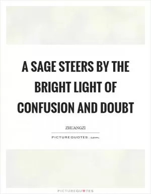 A sage steers by the bright light of confusion and doubt Picture Quote #1