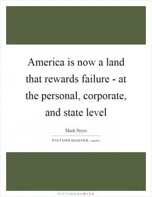 America is now a land that rewards failure - at the personal, corporate, and state level Picture Quote #1