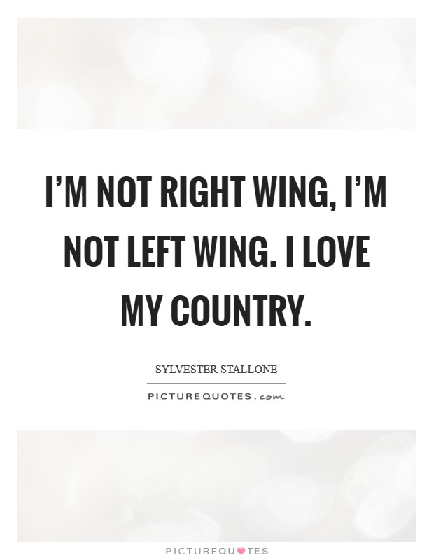 I'm not right wing, I'm not left wing. I love my country. Picture Quote #1