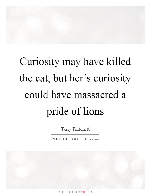 Curiosity may have killed the cat, but her's curiosity could have massacred a pride of lions Picture Quote #1