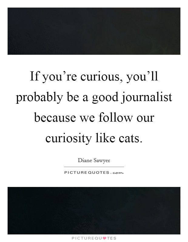 If you're curious, you'll probably be a good journalist because we follow our curiosity like cats. Picture Quote #1