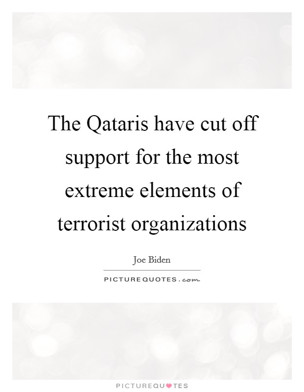The Qataris have cut off support for the most extreme elements of terrorist organizations Picture Quote #1