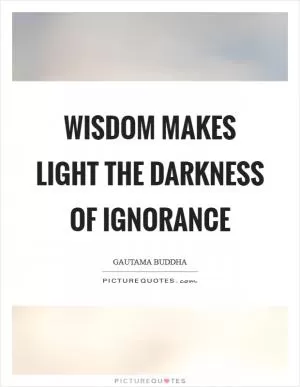 Wisdom makes light the darkness of ignorance Picture Quote #1