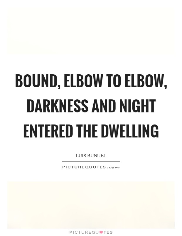 Bound, elbow to elbow, darkness and night entered the dwelling Picture Quote #1