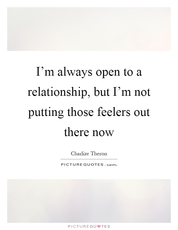 I'm always open to a relationship, but I'm not putting those feelers out there now Picture Quote #1