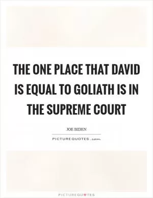 The one place that David is equal to Goliath is in the Supreme Court Picture Quote #1