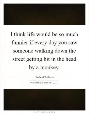 I think life would be so much funnier if every day you saw someone walking down the street getting hit in the head by a monkey Picture Quote #1