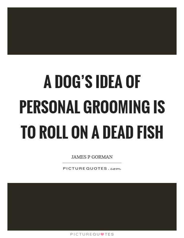 A dog's idea of personal grooming is to roll on a dead fish Picture Quote #1