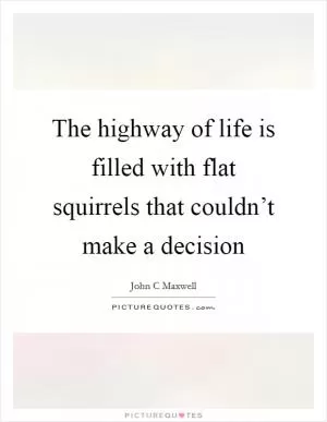 The highway of life is filled with flat squirrels that couldn’t make a decision Picture Quote #1
