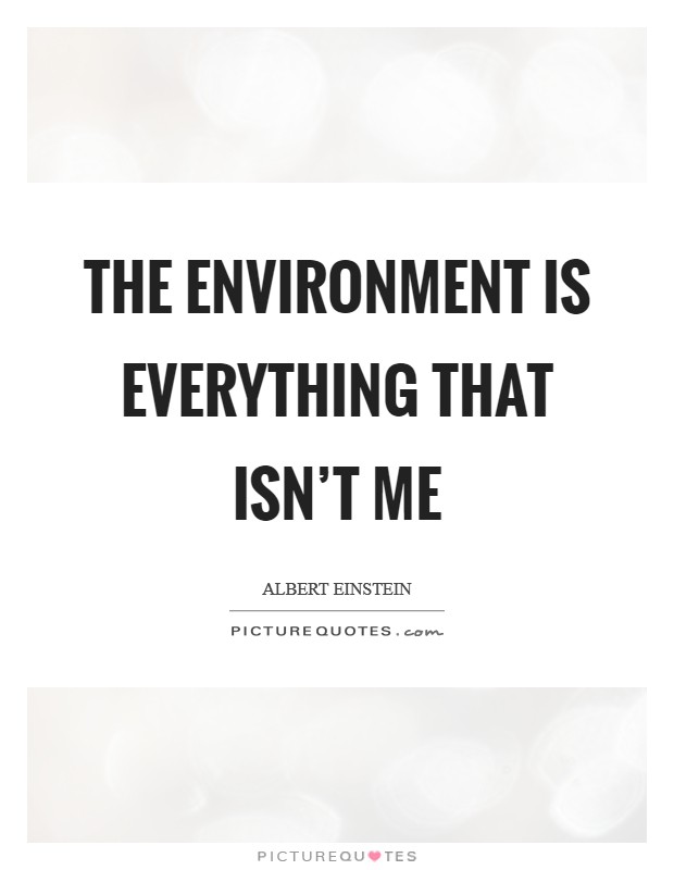 The environment is everything that isn't me Picture Quote #1