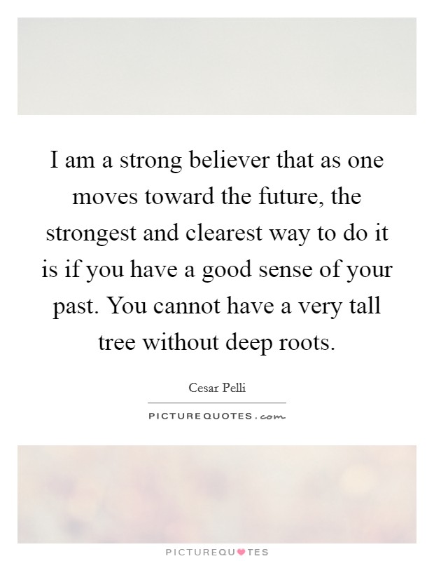 I am a strong believer that as one moves toward the future, the strongest and clearest way to do it is if you have a good sense of your past. You cannot have a very tall tree without deep roots. Picture Quote #1