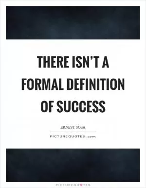 There isn’t a formal definition of success Picture Quote #1