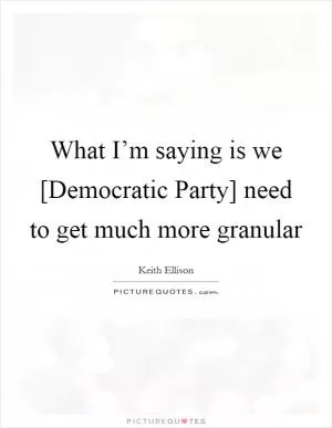 What I’m saying is we [Democratic Party] need to get much more granular Picture Quote #1