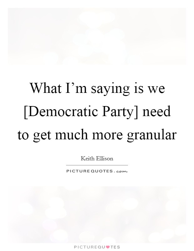 What I'm saying is we [Democratic Party] need to get much more granular Picture Quote #1