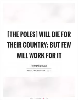 [The Poles] will die for their country; but few will work for it Picture Quote #1