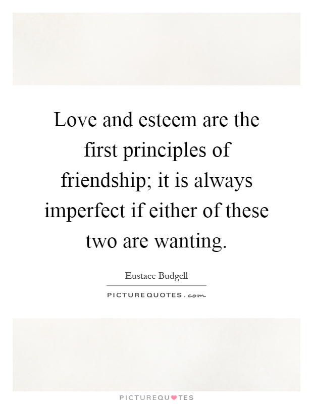 Love and esteem are the first principles of friendship; it is always imperfect if either of these two are wanting Picture Quote #1